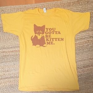 Yellow Cat Graphic T-Shirt